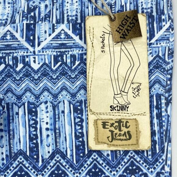 NWT DESIGUAL Printed High Waisted Skinny Womens Jean Size 2 - Picture 7 of 13